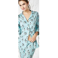 Blue Penguins on Parade Women's Stretch Long Sleeve Classic Pajamas (1X-3X)